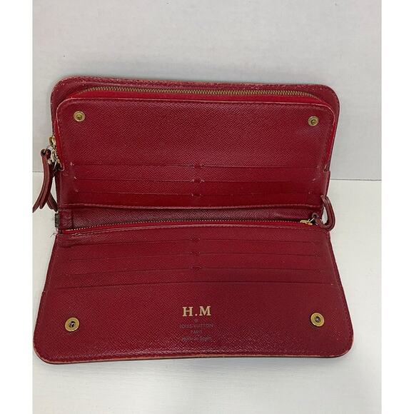 Authentic Louis Vuitton Monogram Portefeuille Insolite Red-Burgundy Long Wallet - Picture 3 of 9